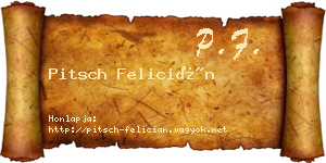 Pitsch Felicián névjegykártya